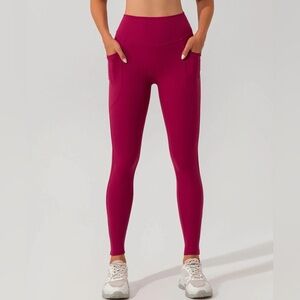 NWT Iwa Women's Red Quick Drying High Waisted Yoga Leggings Size XS